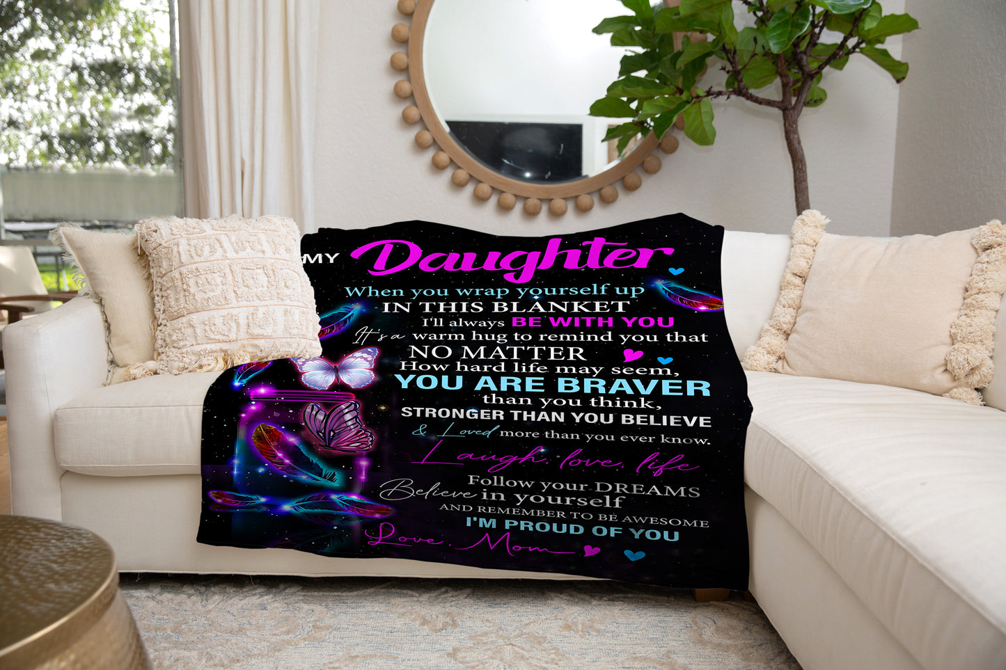 Daughter Butterfly Blanket from Mom - Kim’s Signature Beauty & Accessories    
