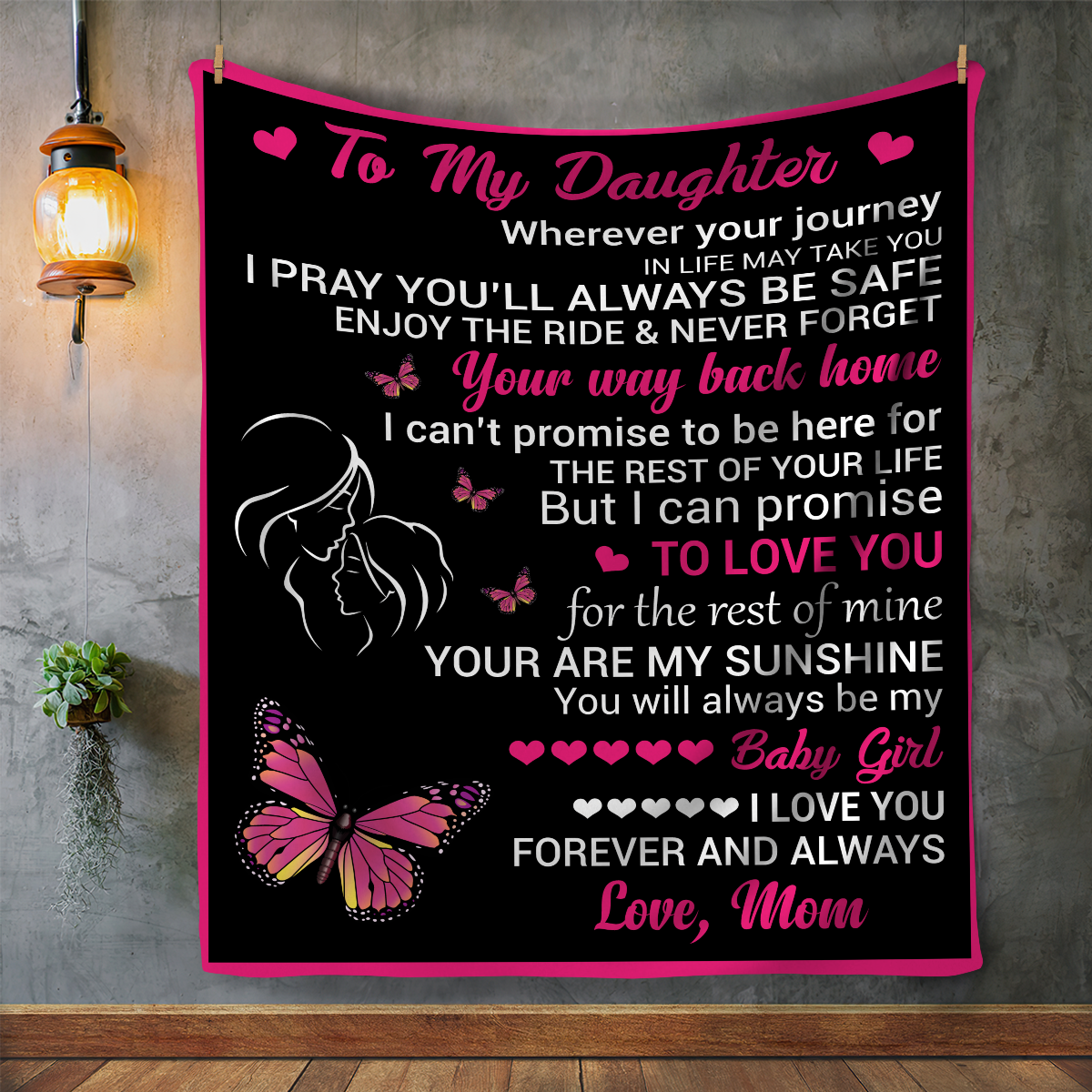 Daughter - Love Mom Blanket (50X60) - Kim’s Signature Beauty & Accessories    