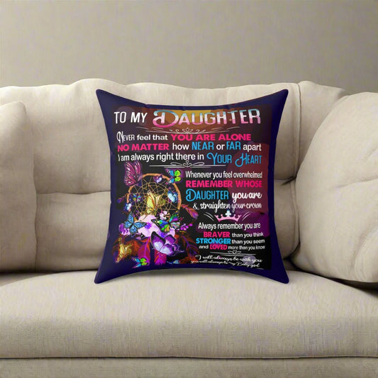 Daughter, Square Pillow - Kim’s Signature Beauty & Accessories    