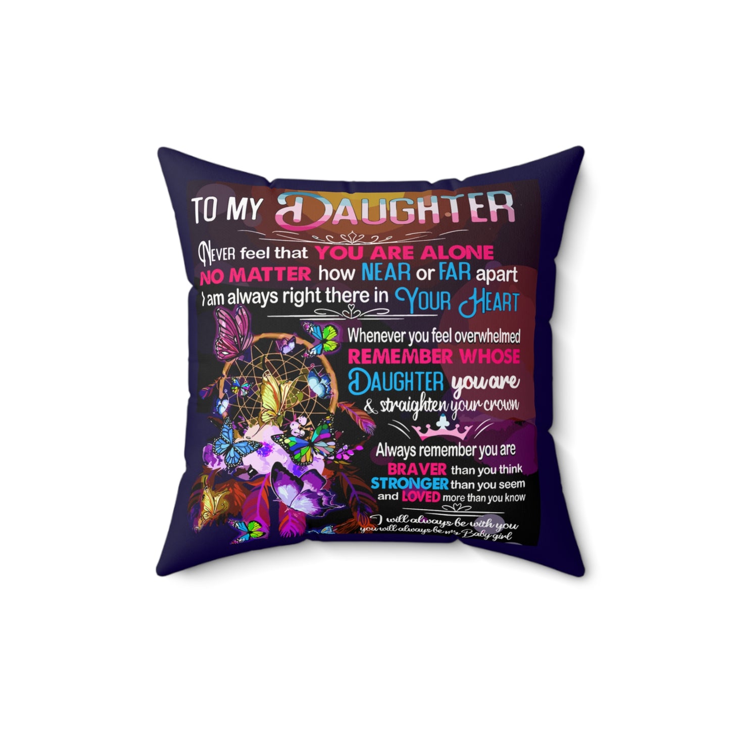 Daughter, Square Pillow - Kim’s Signature Beauty & Accessories    