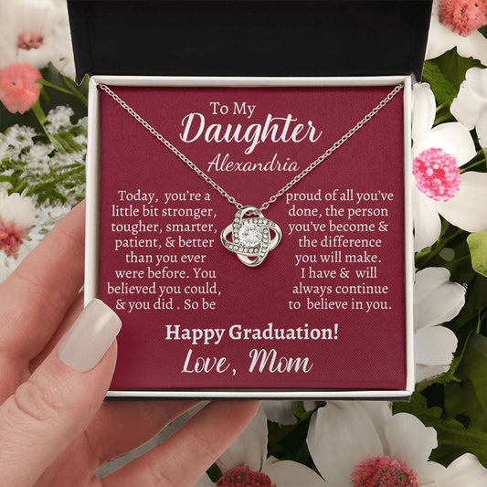 Daughters Graduation Love know Necklace & Personalized Message Card - Kim’s Signature Beauty & Accessories    