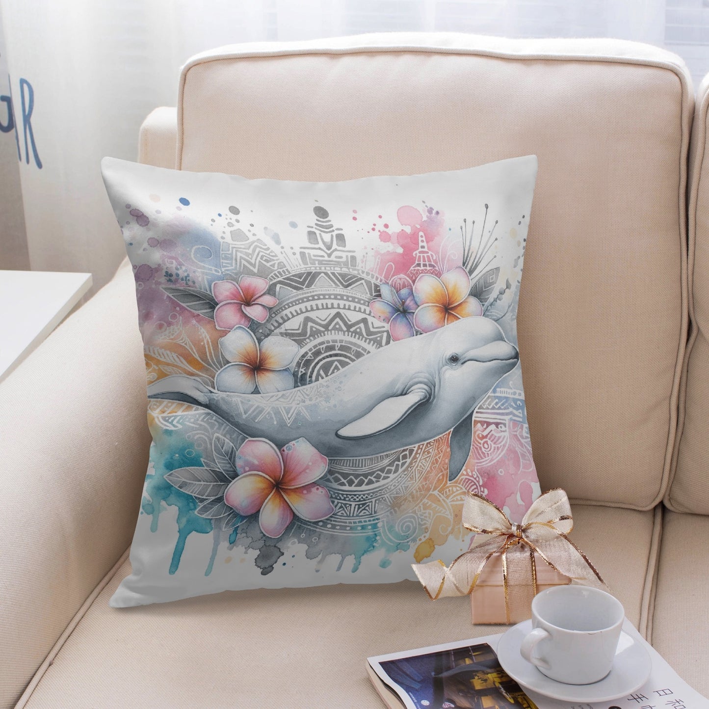 Dazzling Dolphin Undersea 18" Pillow Cover - Kim’s Signature Beauty & Accessories    