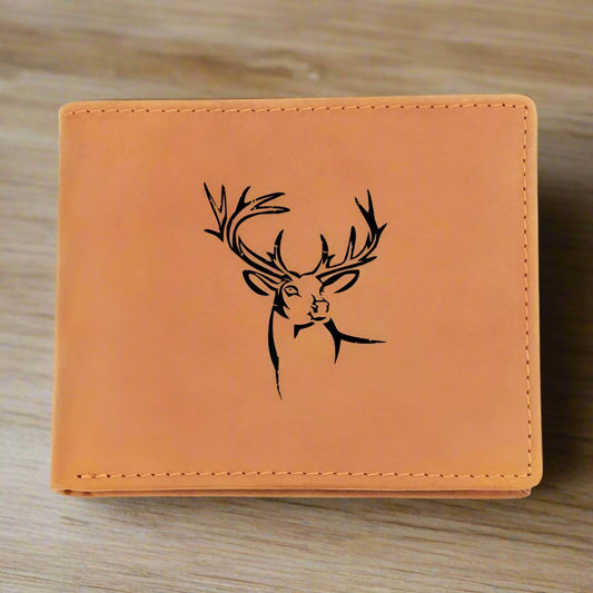 Deer Head - Men's Leather Wallet - Kim’s Signature Beauty & Accessories    