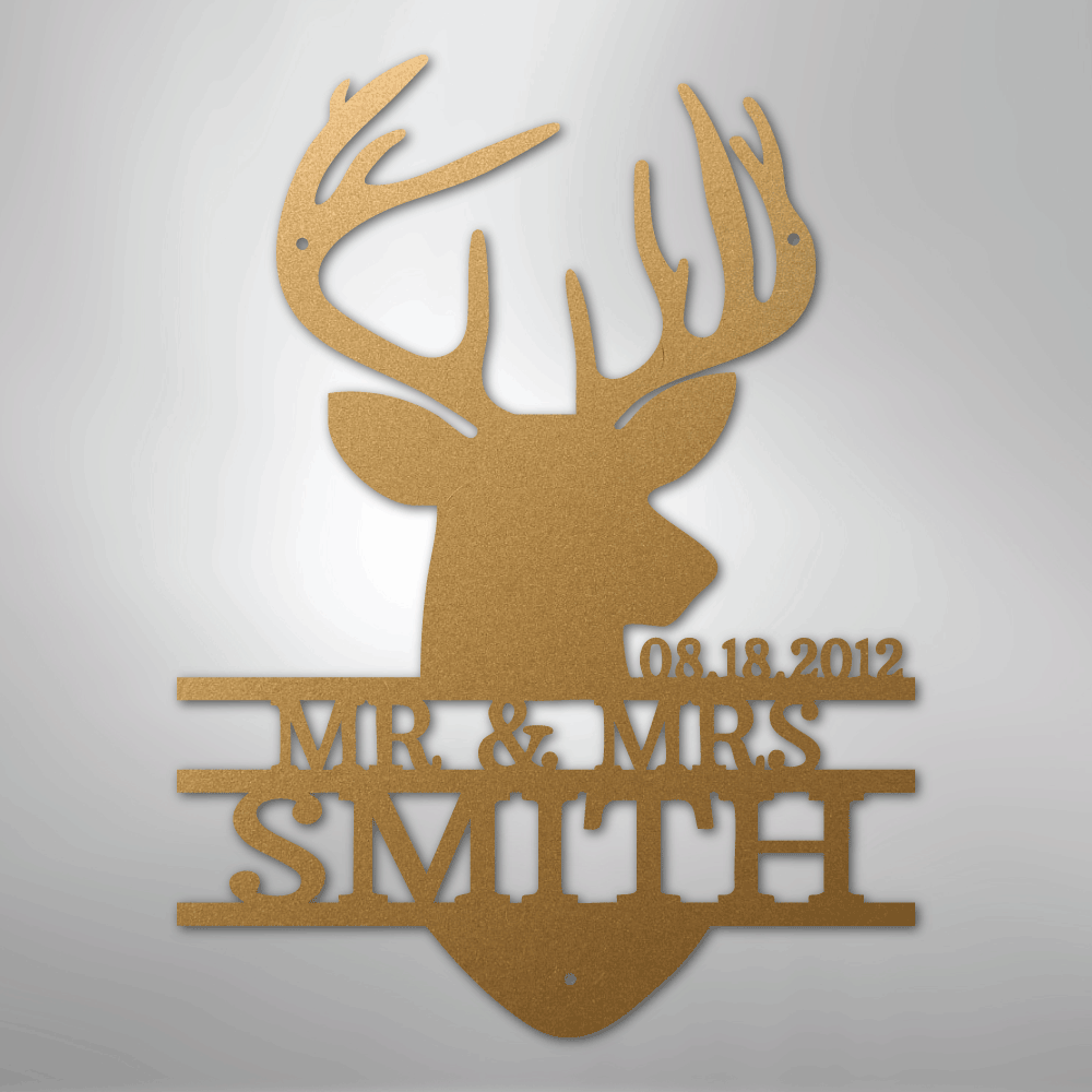 Deer Head Monogram - Steel Sign - Kim’s Signature Beauty & Accessories