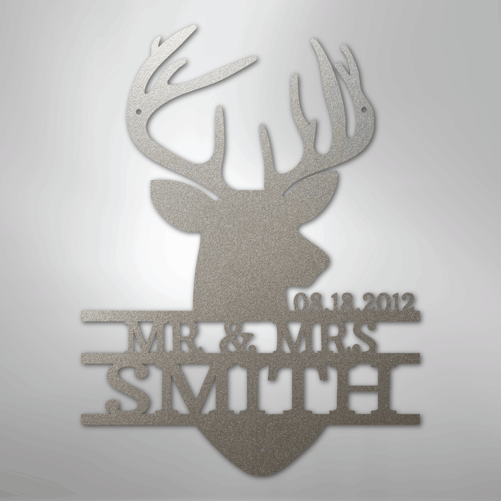 Deer Head Monogram - Steel Sign - Kim’s Signature Beauty & Accessories