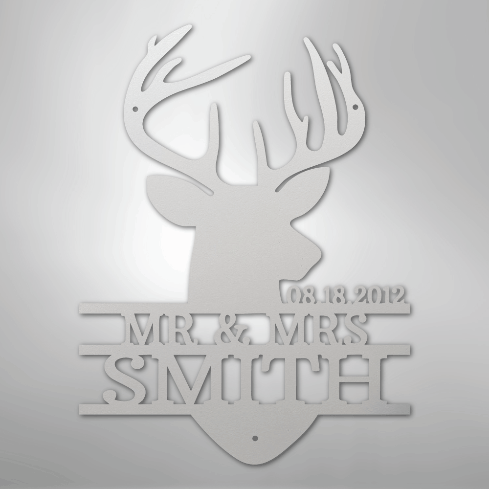 Deer Head Monogram - Steel Sign - Kim’s Signature Beauty & Accessories