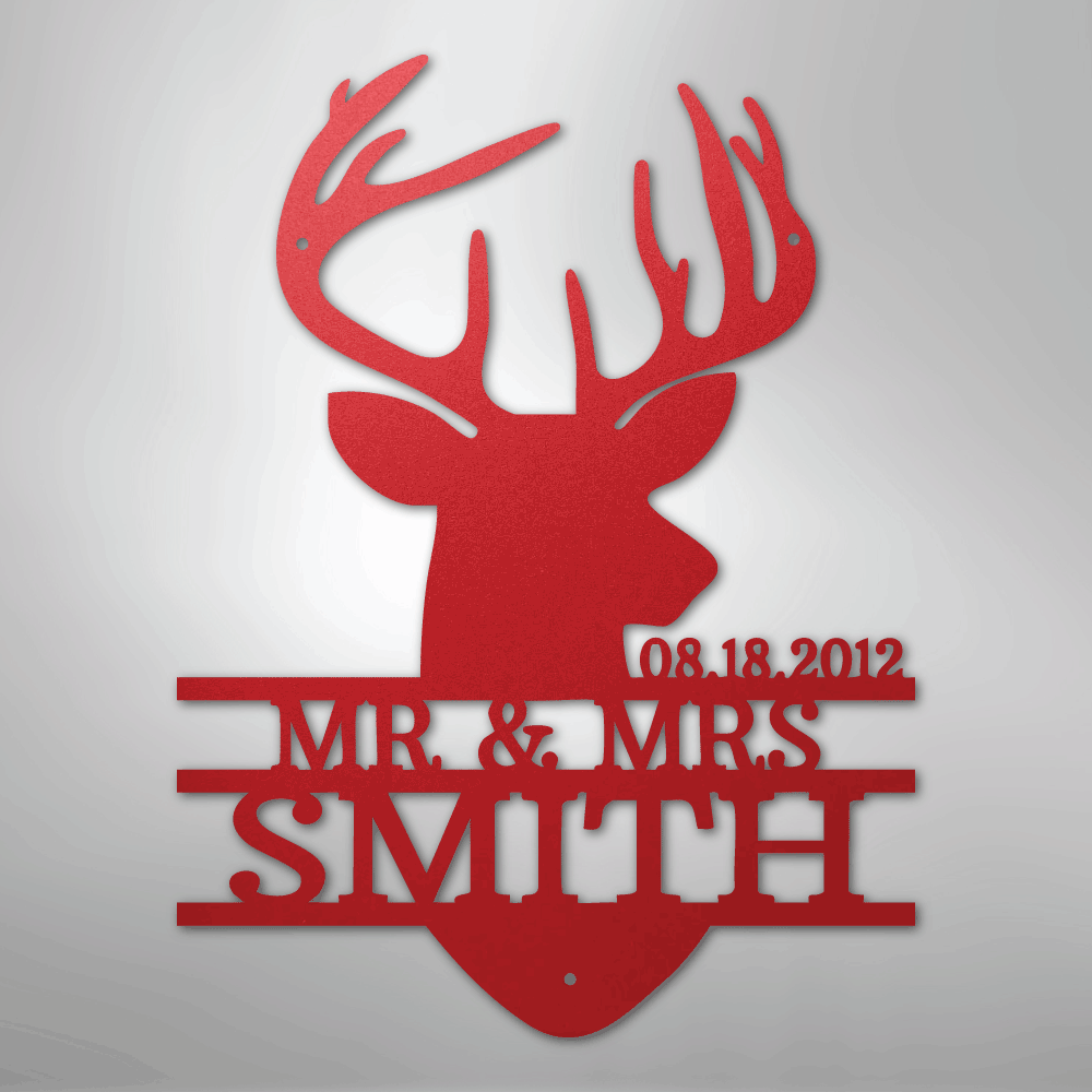 Deer Head Monogram - Steel Sign - Kim’s Signature Beauty & Accessories