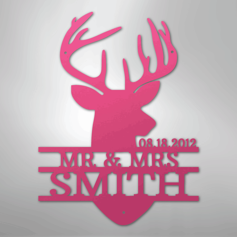 Deer Head Monogram - Steel Sign - Kim’s Signature Beauty & Accessories