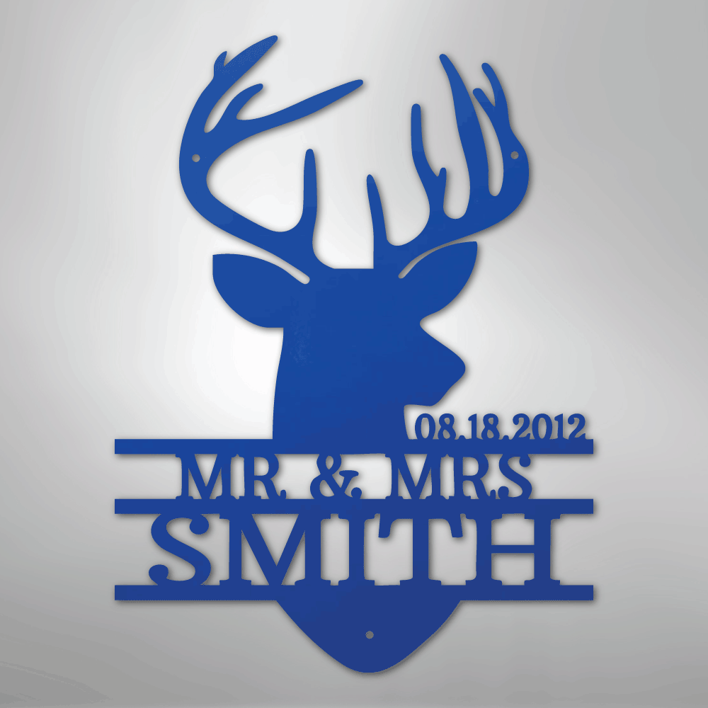 Deer Head Monogram - Steel Sign - Kim’s Signature Beauty & Accessories