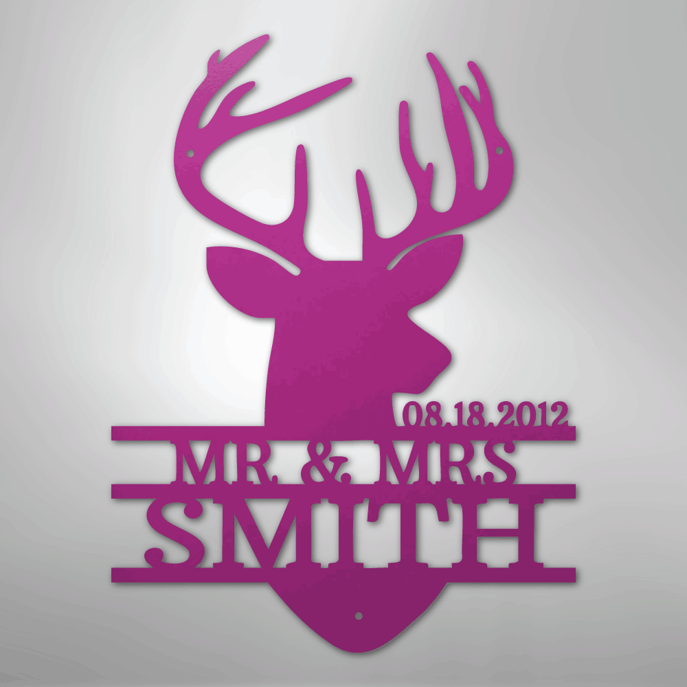Deer Head Monogram - Steel Sign - Kim’s Signature Beauty & Accessories