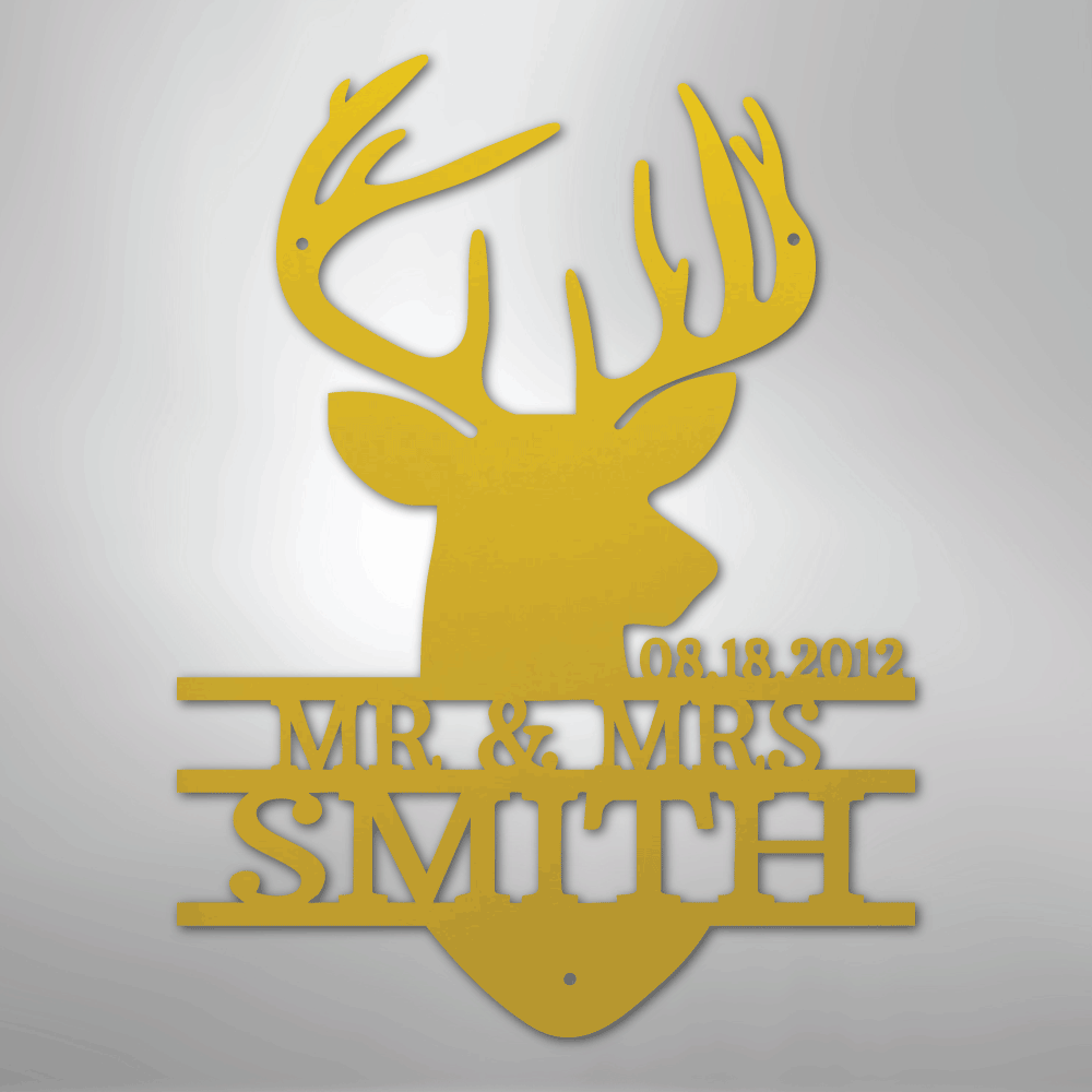 Deer Head Monogram - Steel Sign - Kim’s Signature Beauty & Accessories