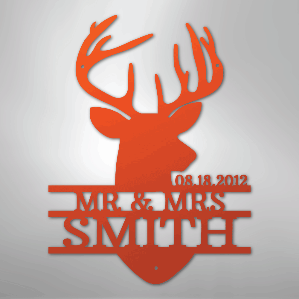 Deer Head Monogram - Steel Sign - Kim’s Signature Beauty & Accessories
