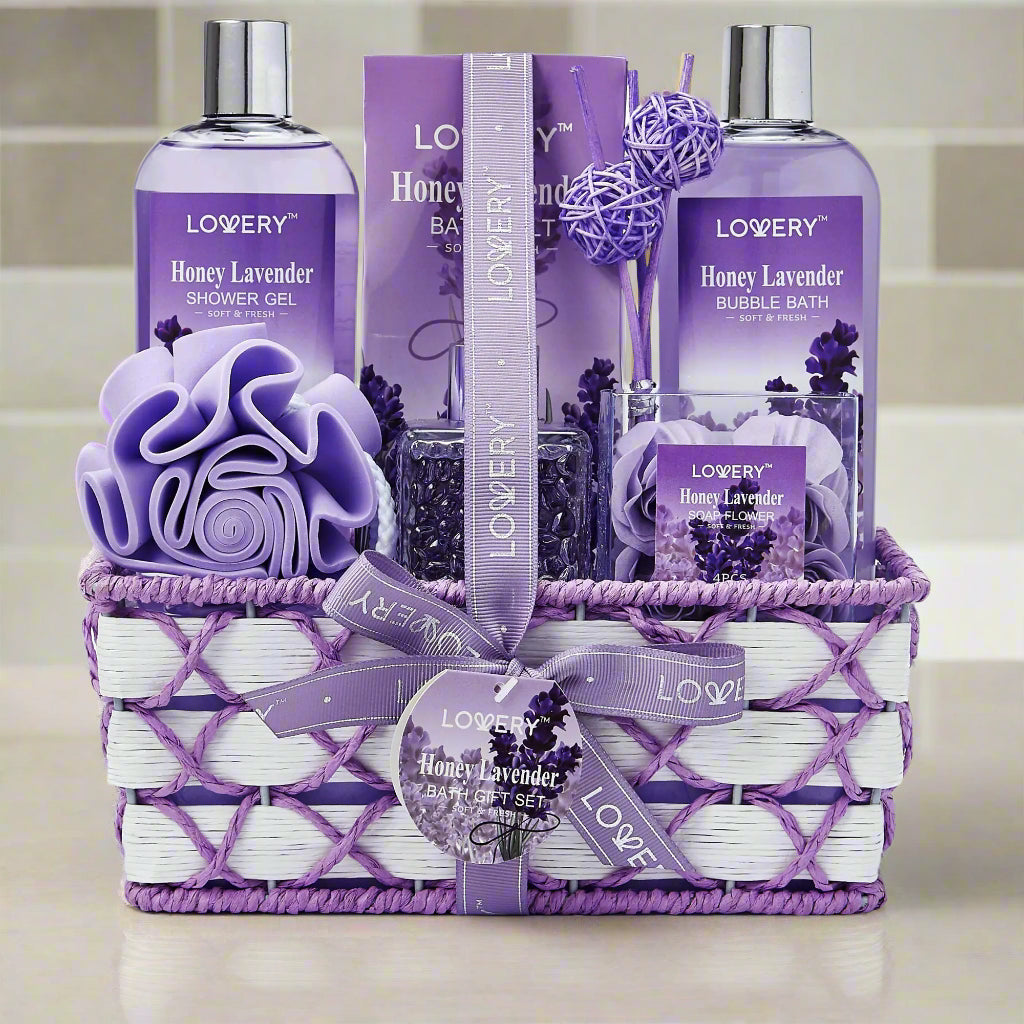 Deluxe 13-Piece Lavender Spa Gift Basket - Kim’s Signature Beauty & Accessories    