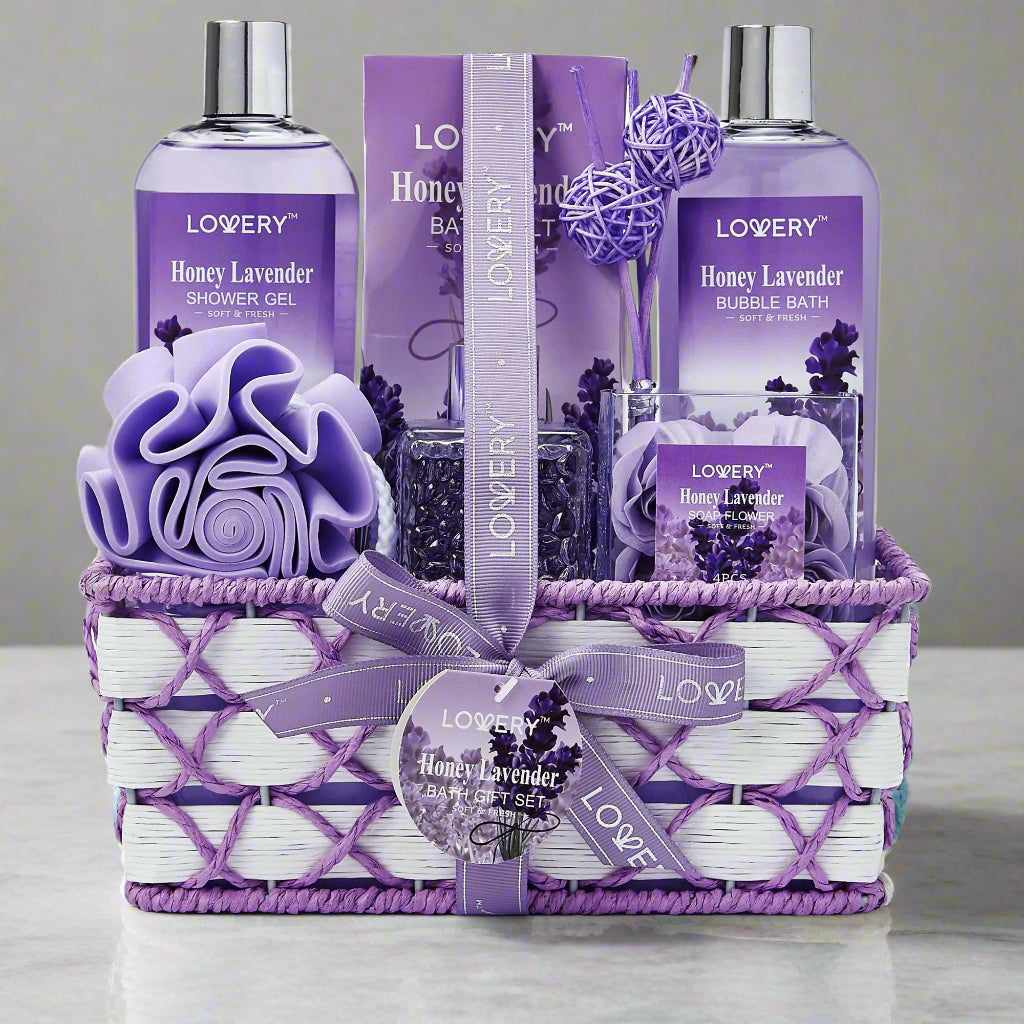 Deluxe 13-Piece Lavender Spa Gift Basket - Kim’s Signature Beauty & Accessories    