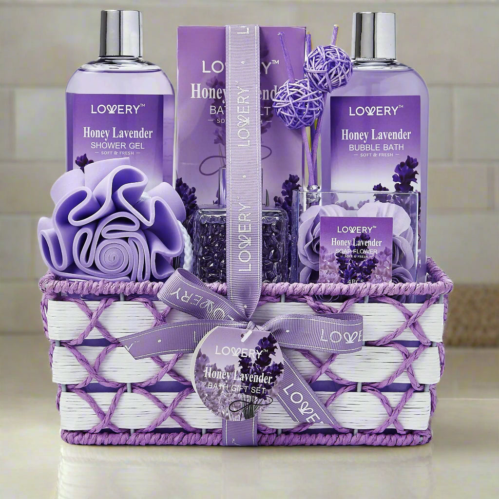 Deluxe 13-Piece Lavender Spa Gift Basket - Kim’s Signature Beauty & Accessories    