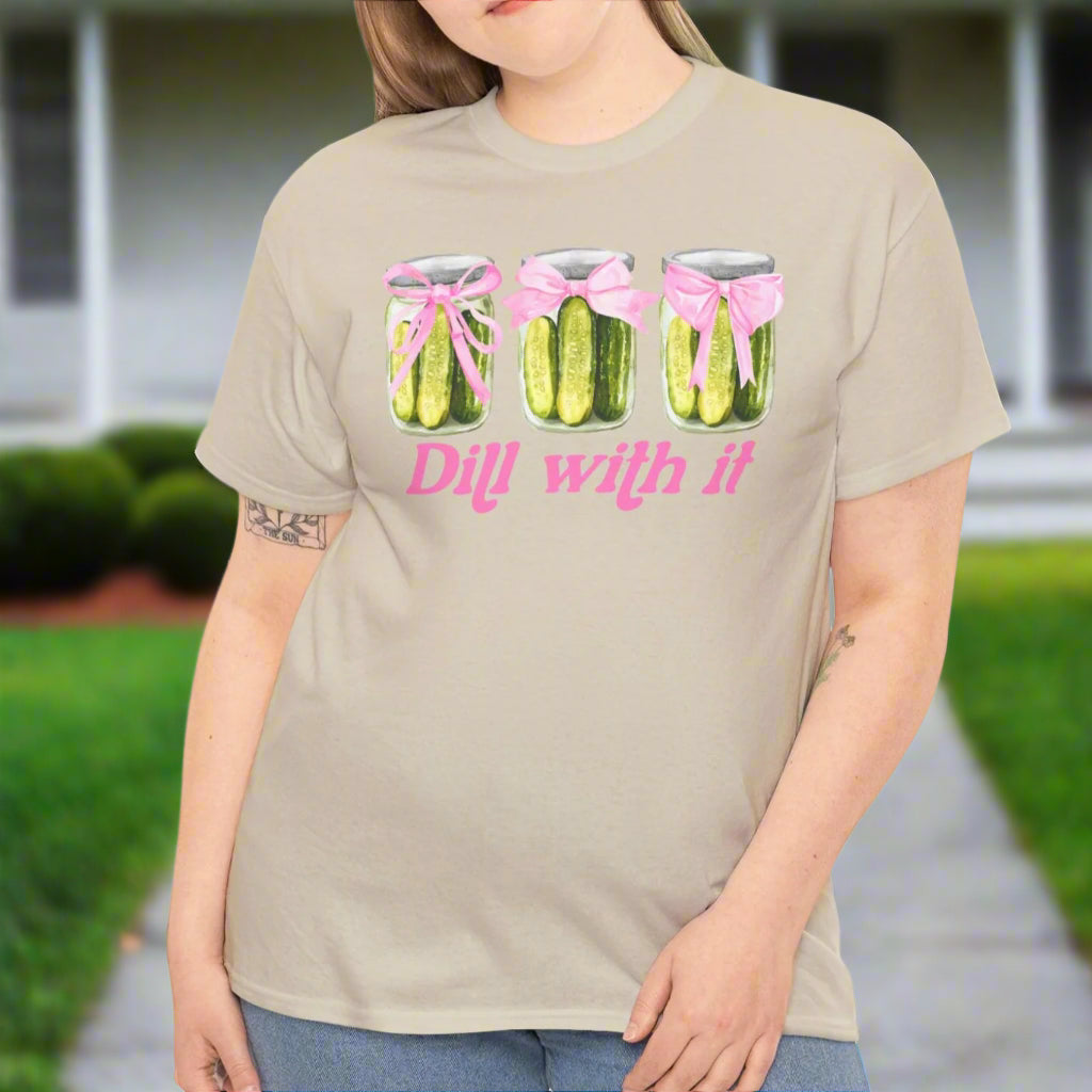 Dill With It T-Shirt – Funny Pickle Pun Tee - Kim’s Signature Beauty & Accessories    