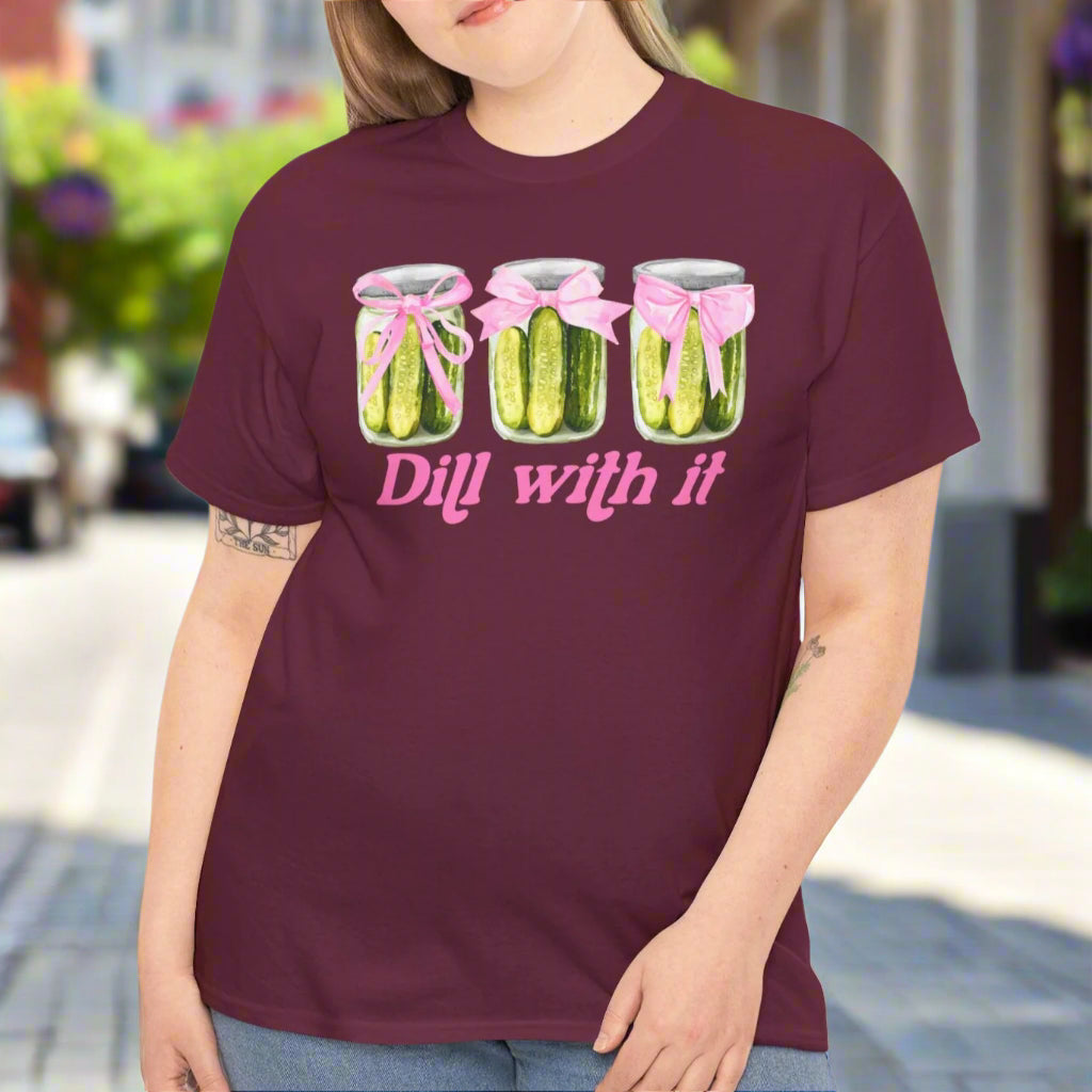 Dill With It T-Shirt – Funny Pickle Pun Tee - Kim’s Signature Beauty & Accessories    