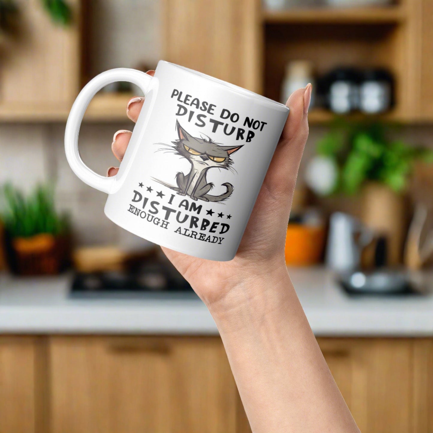 Do Not Disturb – I’m Already Disturbed! Funny Cat Mug - Kim’s Signature Beauty & Accessories    