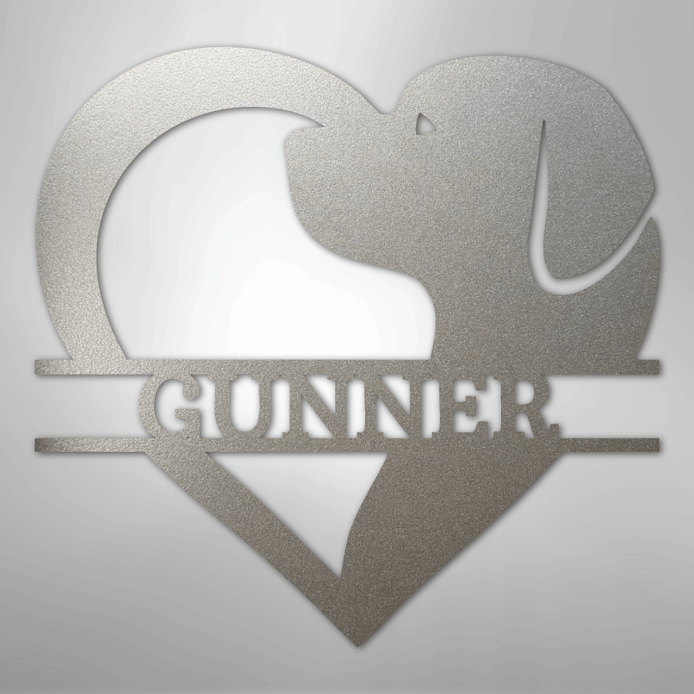 Dog Love Monogram - Steel Sign - Kim’s Signature Beauty & Accessories