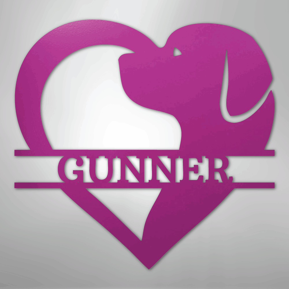 Dog Love Monogram - Steel Sign - Kim’s Signature Beauty & Accessories
