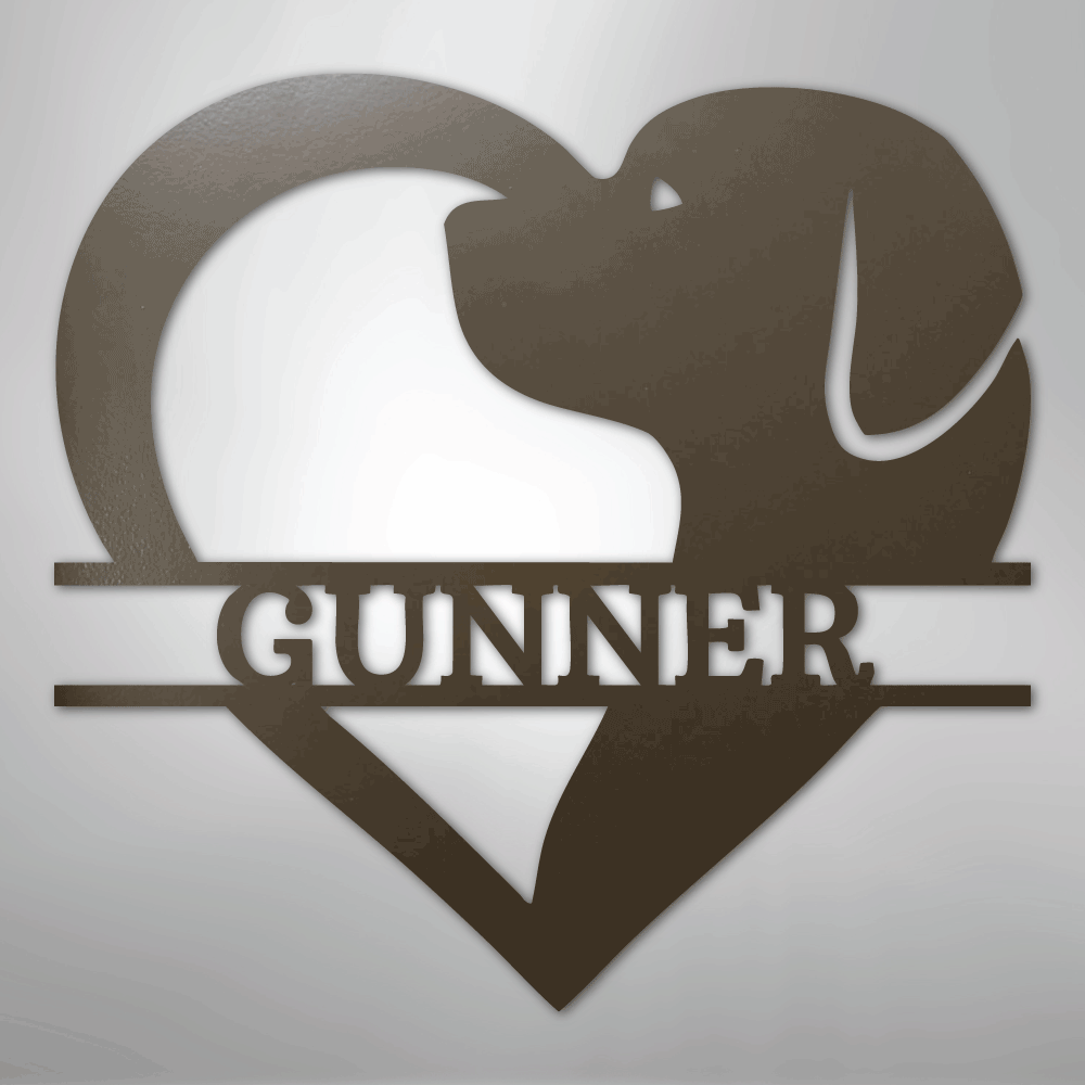 Dog Love Monogram - Steel Sign - Kim’s Signature Beauty & Accessories