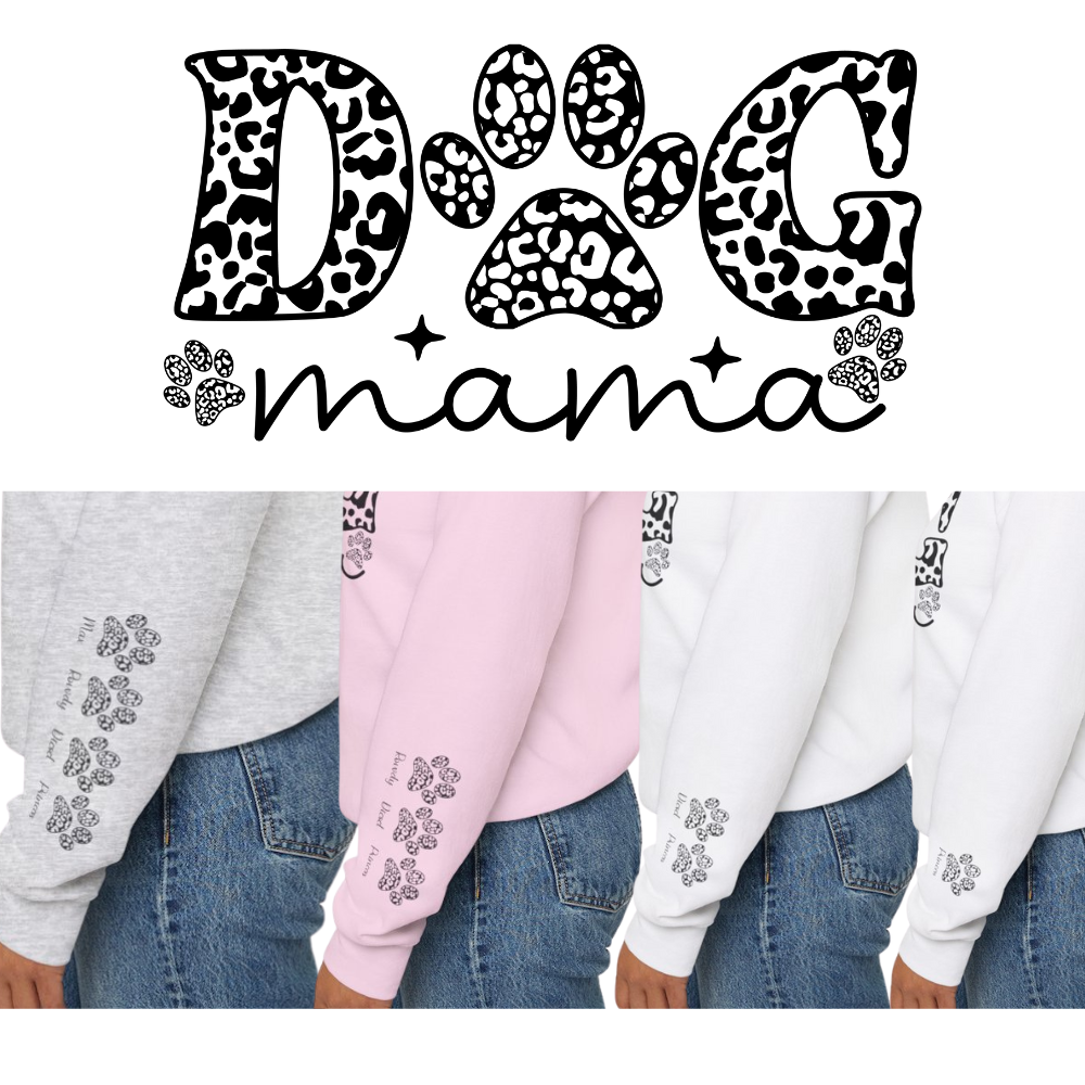 Dog Mama (Personalized Paws) Sweatshirt - Kim’s Signature Beauty & Accessories    