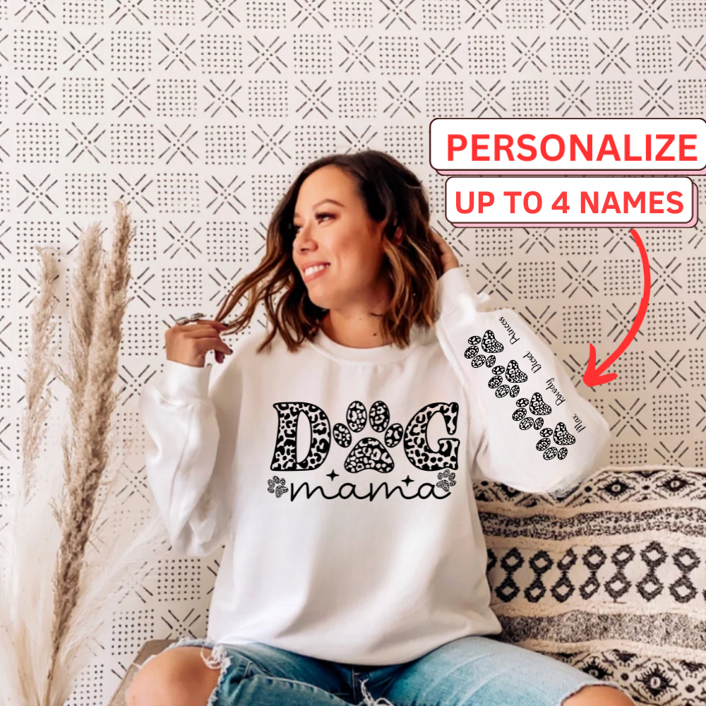 Dog Mama (Personalized Paws) Sweatshirt - Kim’s Signature Beauty & Accessories    