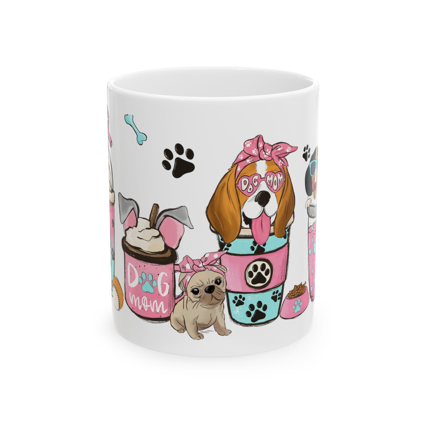 Dog Mom Colorful Coffee's 11oz Mug - Kim’s Signature Beauty & Accessories    
