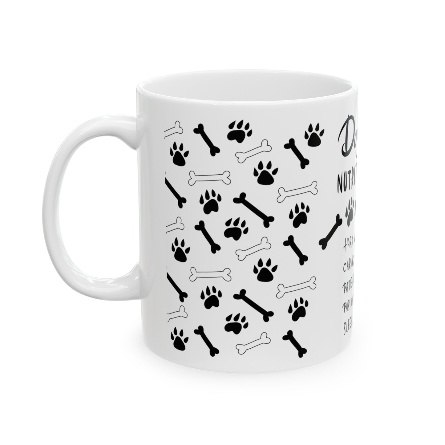 Dog Mom Nutrition Facts 11oz Mug - Kim’s Signature Beauty & Accessories    