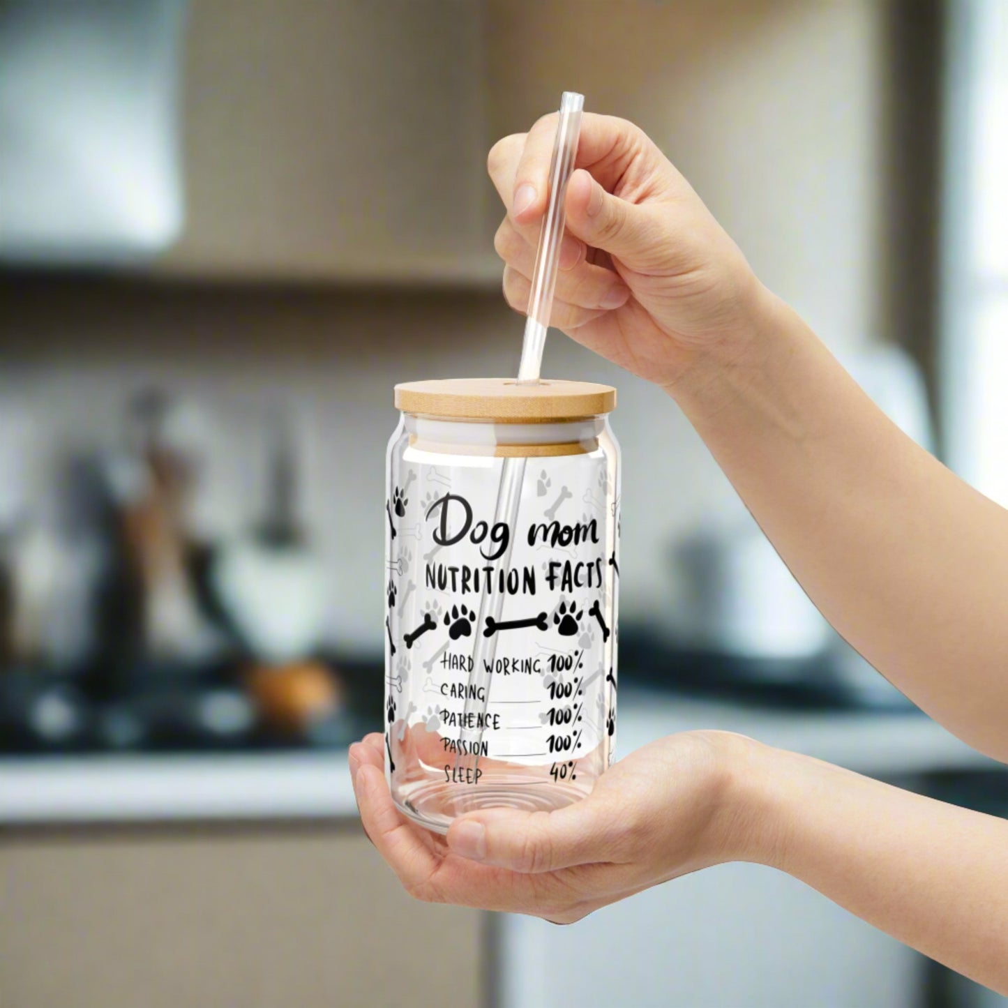 Dog Mom Nutrition Facts | Sipper Glass - Kim’s Signature Beauty & Accessories    