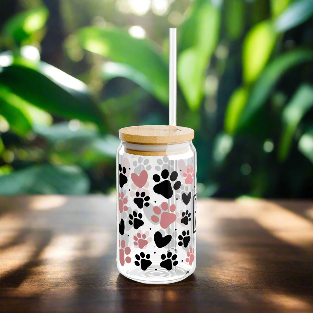 Dog Mom Pink Paws | Sipper Glass - Kim’s Signature Beauty & Accessories    