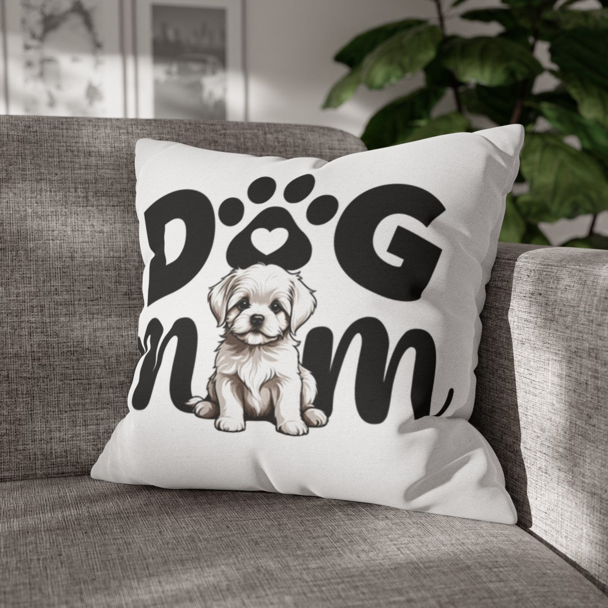 Dog Mom |Spun Polyester Square Pillowcase - Kim’s Signature Beauty & Accessories    