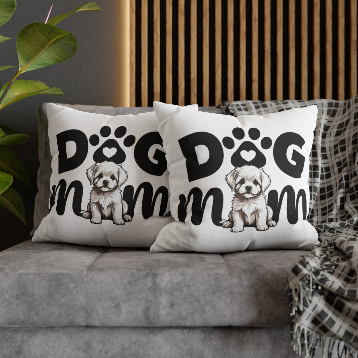 Dog Mom |Spun Polyester Square Pillowcase - Kim’s Signature Beauty & Accessories    