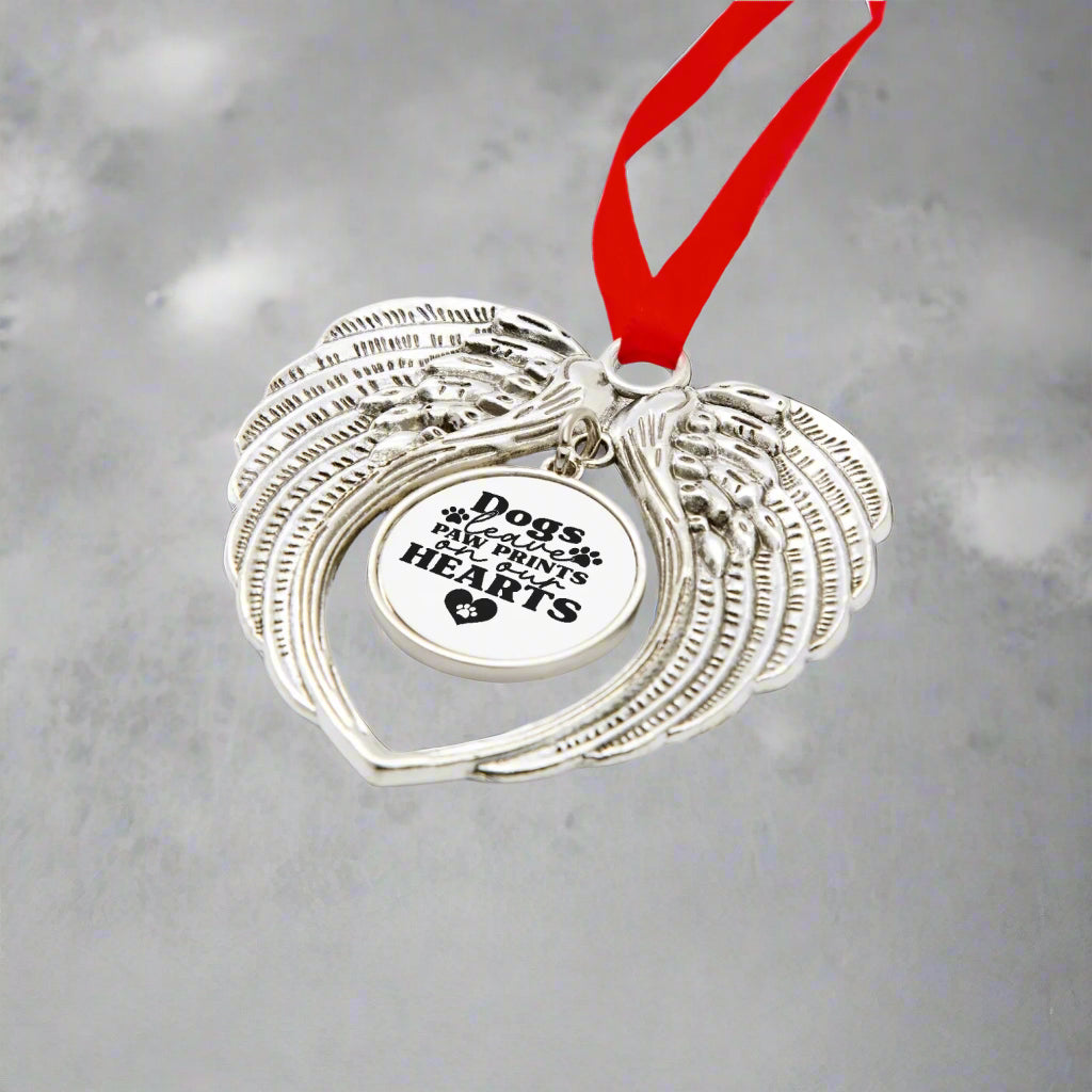 Dog Paw Prints | Wings Ornaments - Heart Shape - Kim’s Signature Beauty & Accessories    