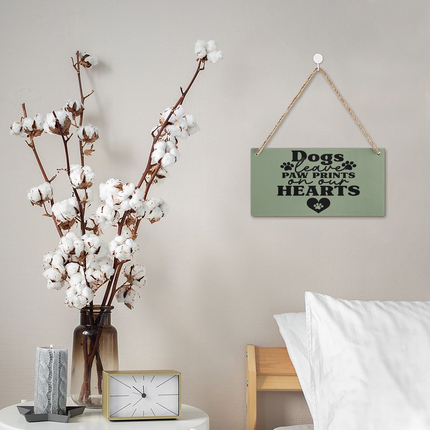 Dogs Leave Paw Prints on Our Hearts – Wooden Sign - Kim’s Signature Beauty & Accessories    