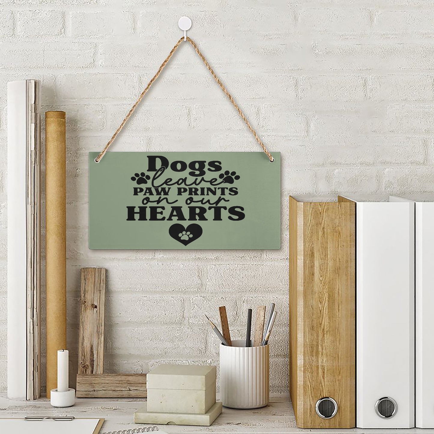 Dogs Leave Paw Prints on Our Hearts – Wooden Sign - Kim’s Signature Beauty & Accessories    