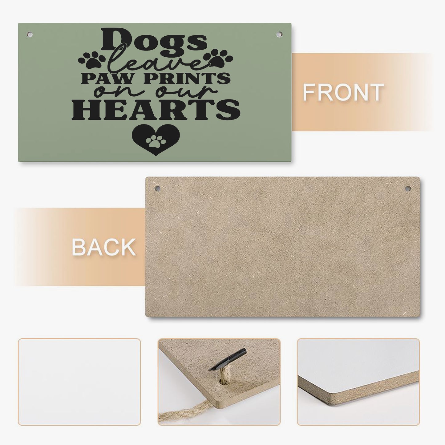 Dogs Leave Paw Prints on Our Hearts – Wooden Sign - Kim’s Signature Beauty & Accessories    