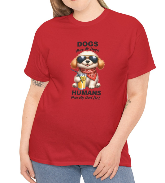 Dogs Make Me Happy Cotton Tee - Kim’s Signature Beauty & Accessories    