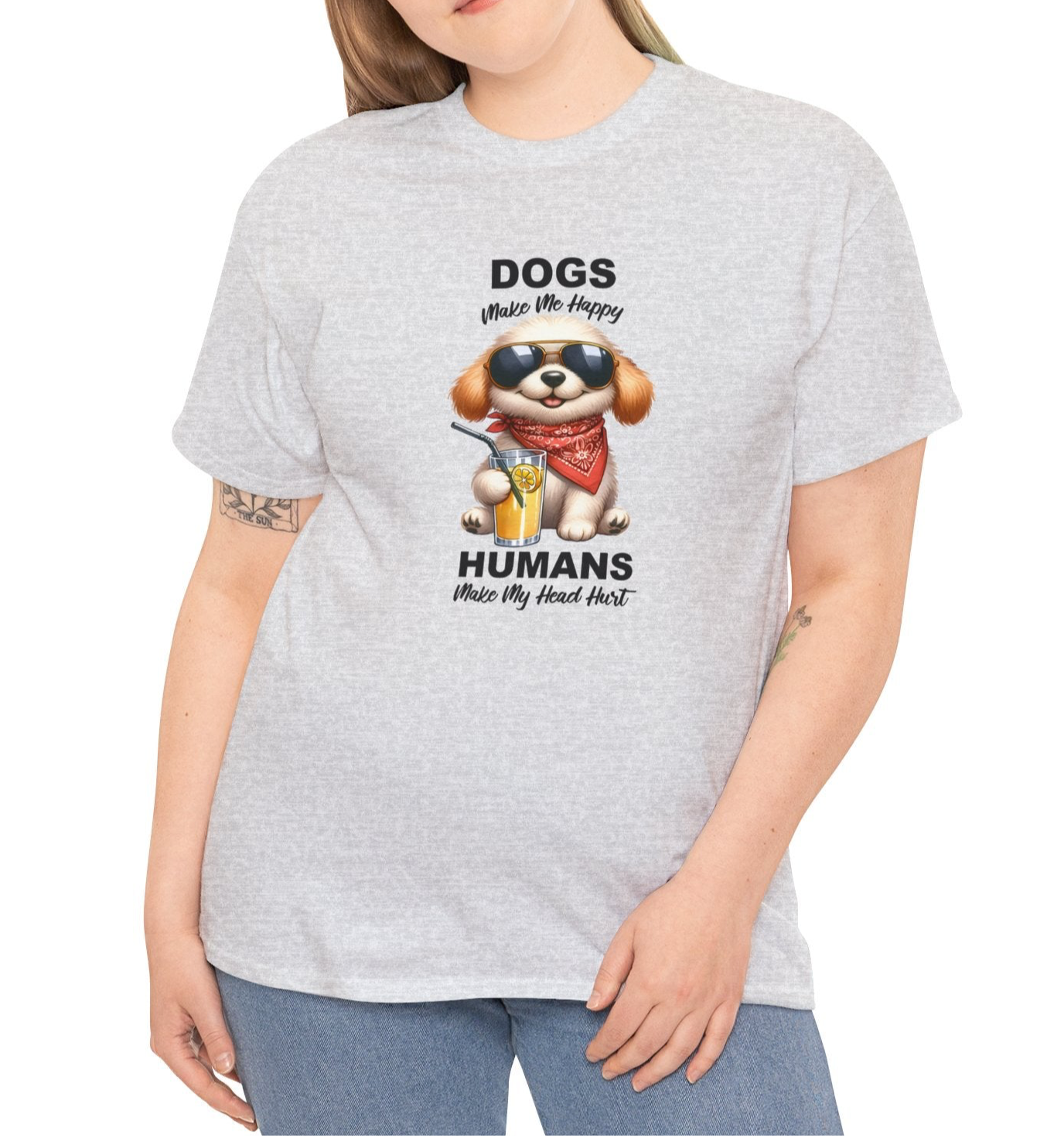 Dogs Make Me Happy Cotton Tee - Kim’s Signature Beauty & Accessories    