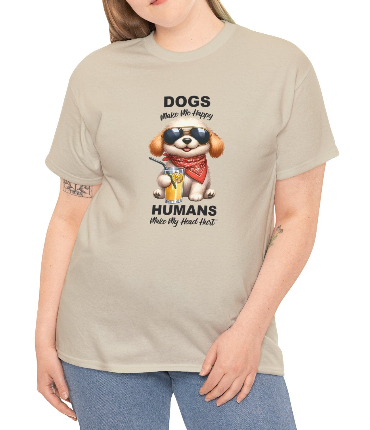 Dogs Make Me Happy Cotton Tee - Kim’s Signature Beauty & Accessories    
