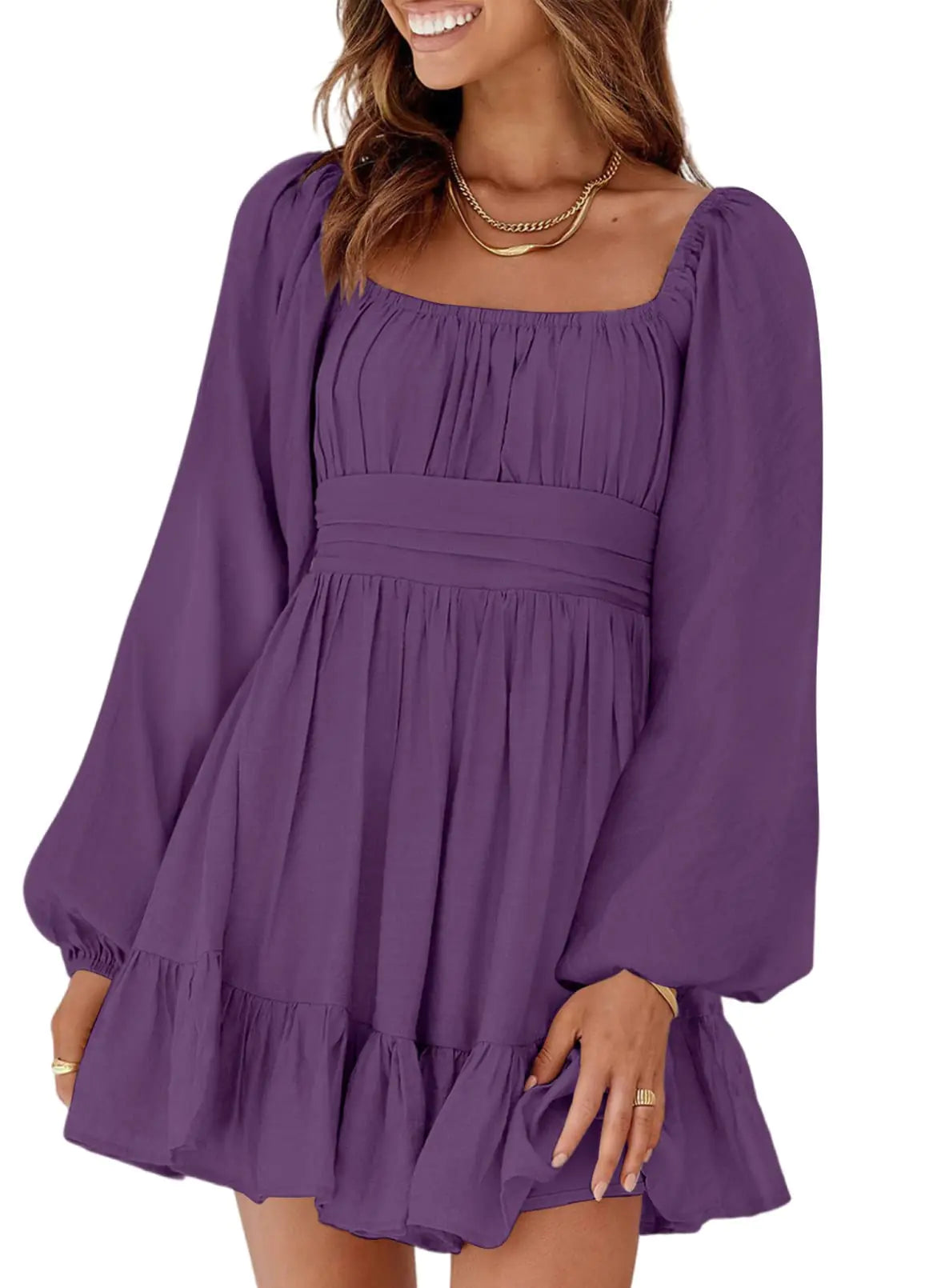 Dokotoo Womens Dress Long Lantern Sleeve - Kim’s Signature Beauty & Accessories    