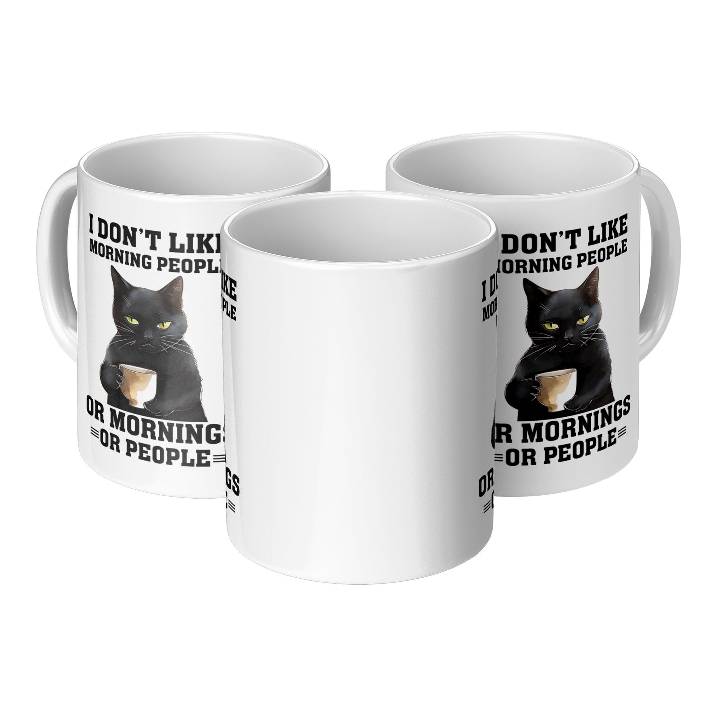 Don't Like Morning People | Funny Cat Mug - Kim’s Signature Beauty & Accessories    
