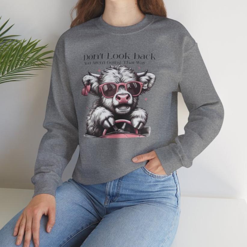 Don't Look Back Highland Cow Sweatshirt or Tee - Kim’s Signature Beauty & Accessories    