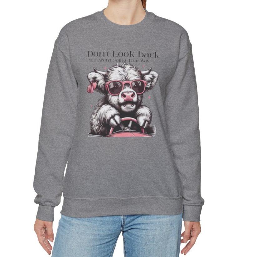 Don't Look Back Highland Cow Sweatshirt or Tee - Kim’s Signature Beauty & Accessories    