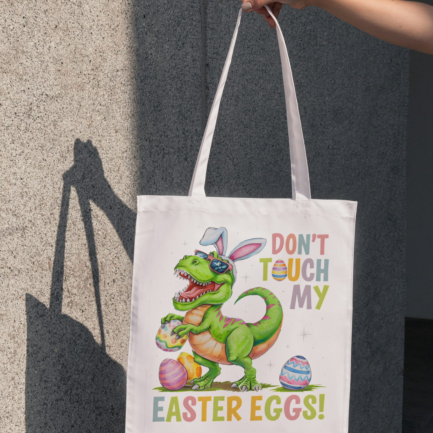 Don't Touch My Easter Eggs! Dino Tote Bag - Kim’s Signature Beauty & Accessories    