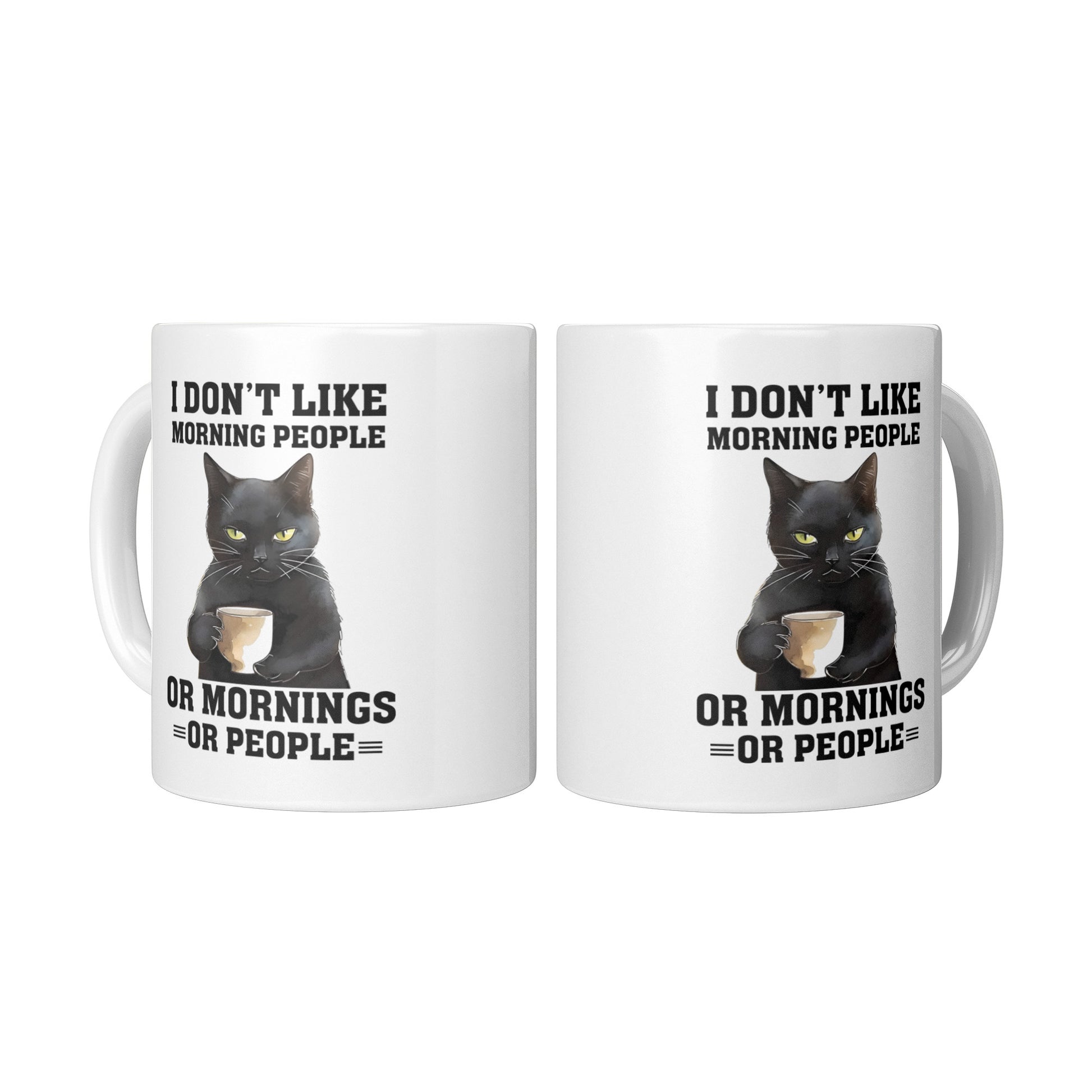 Don't Like Morning People | Funny Cat Mug - Kim’s Signature Beauty & Accessories    (Store description)
