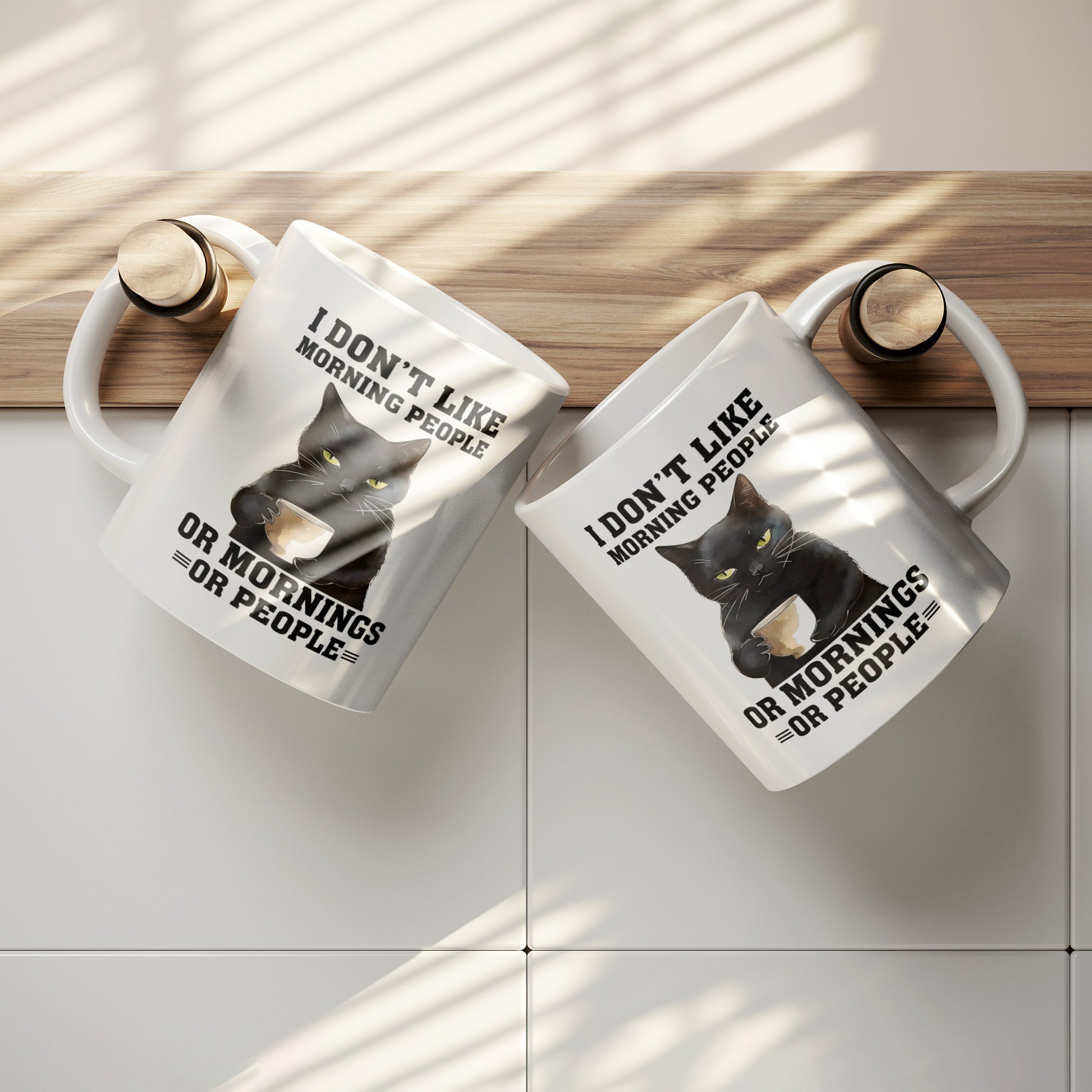 Don't Like Morning People | Funny Cat Mug - Kim’s Signature Beauty & Accessories    (Store description)