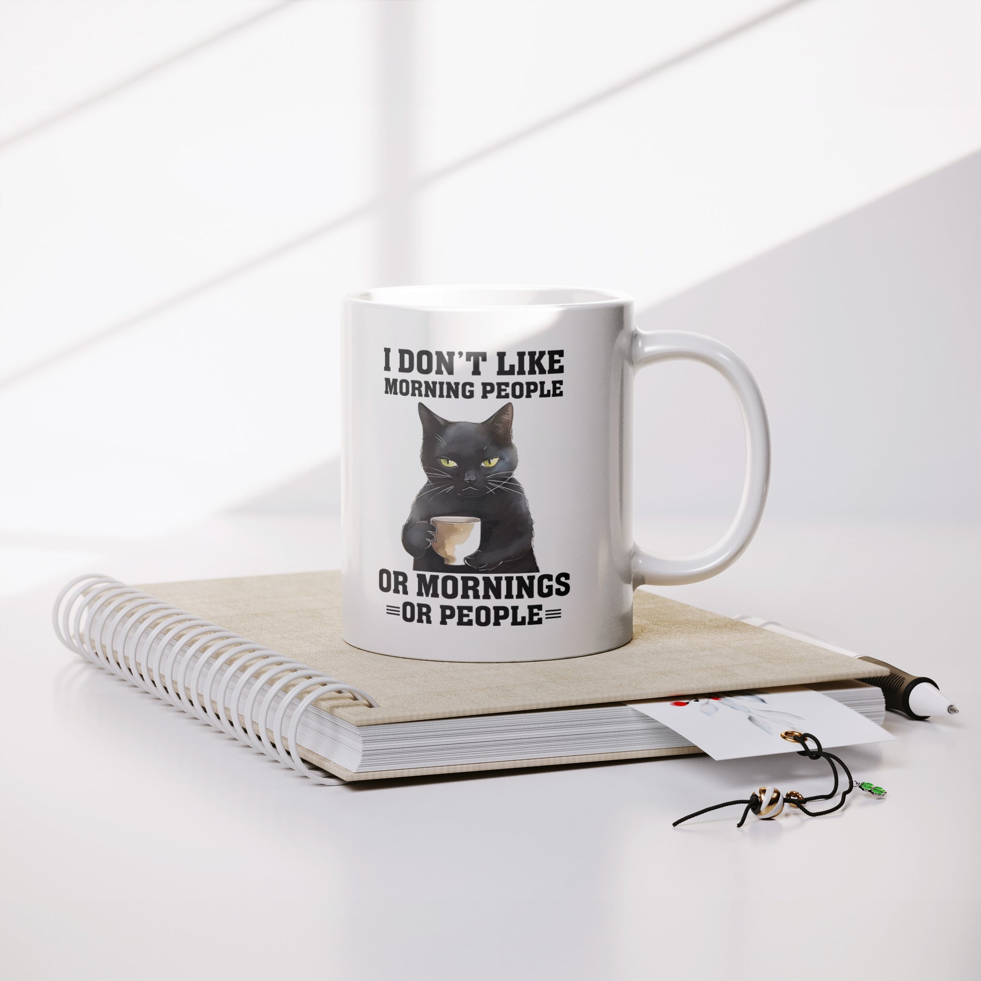 Don't Like Morning People | Funny Cat Mug - Kim’s Signature Beauty & Accessories    (Store description)