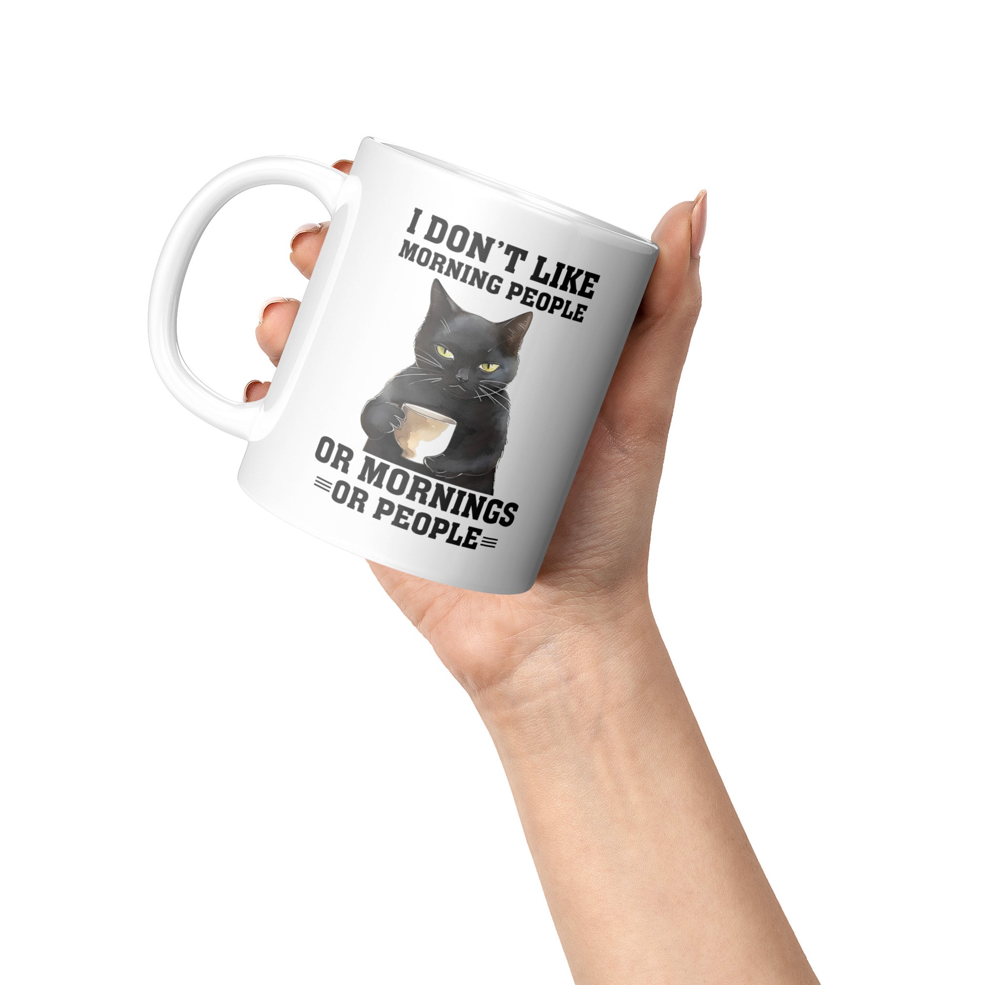 Don't Like Morning People | Funny Cat Mug - Kim’s Signature Beauty & Accessories    (Store description)