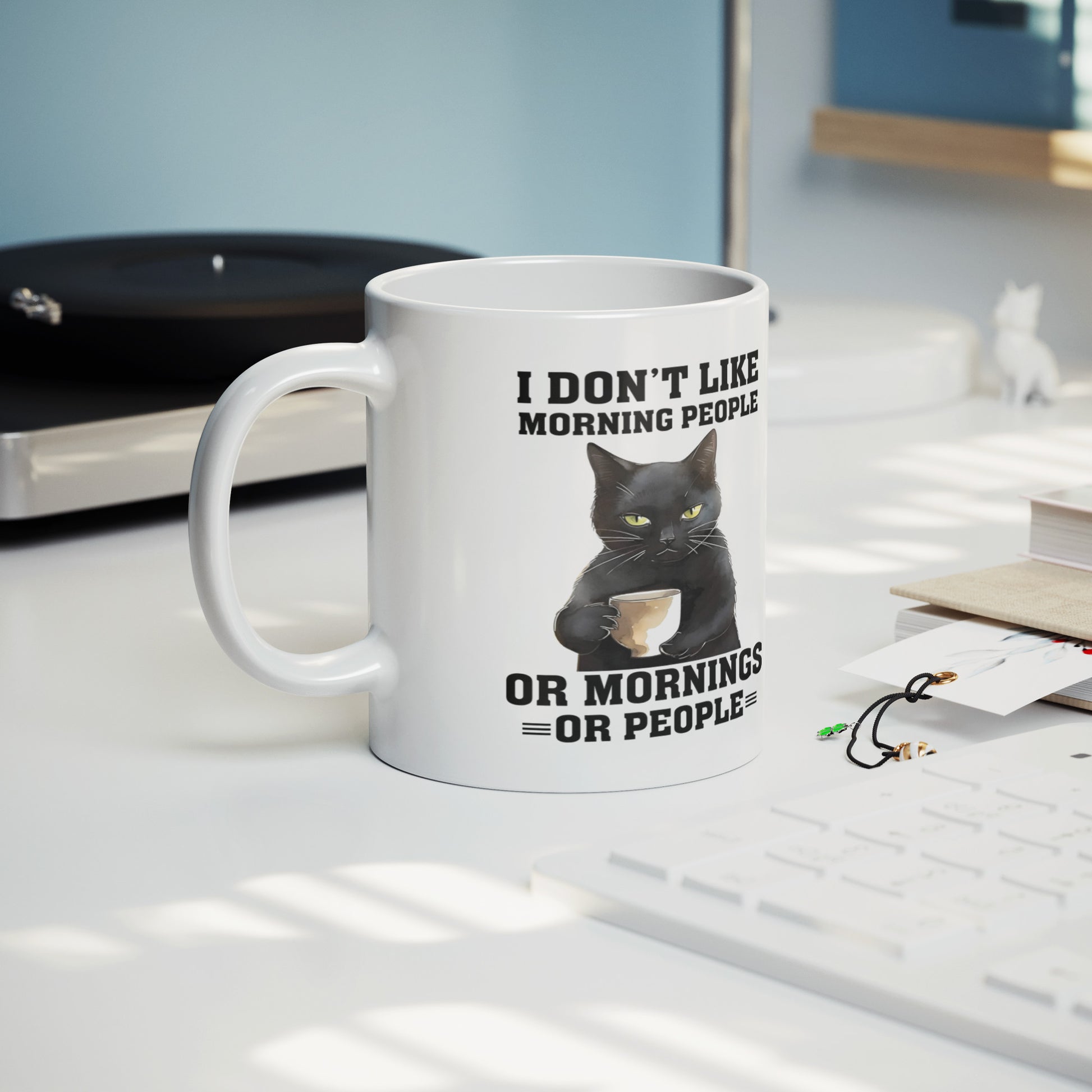 Don't Like Morning People | Funny Cat Mug - Kim’s Signature Beauty & Accessories    (Store description)